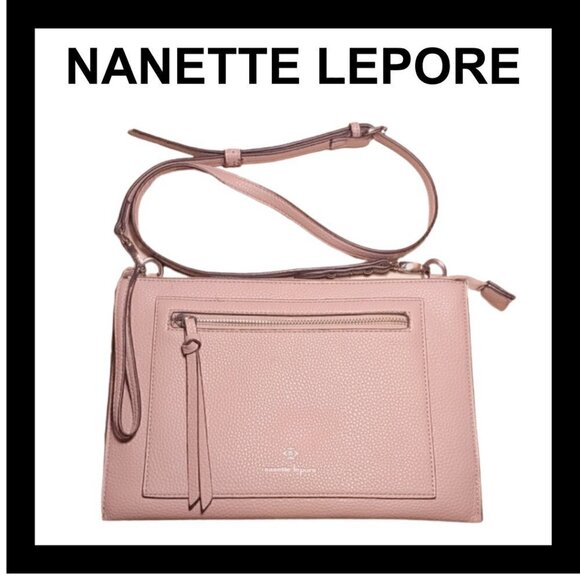 NANETTE LEPORE Tabatha dust pink faux leather crossbody bag - Picture 1 of 11